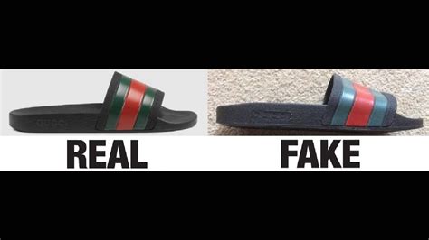 difference between fake and real gucci slides